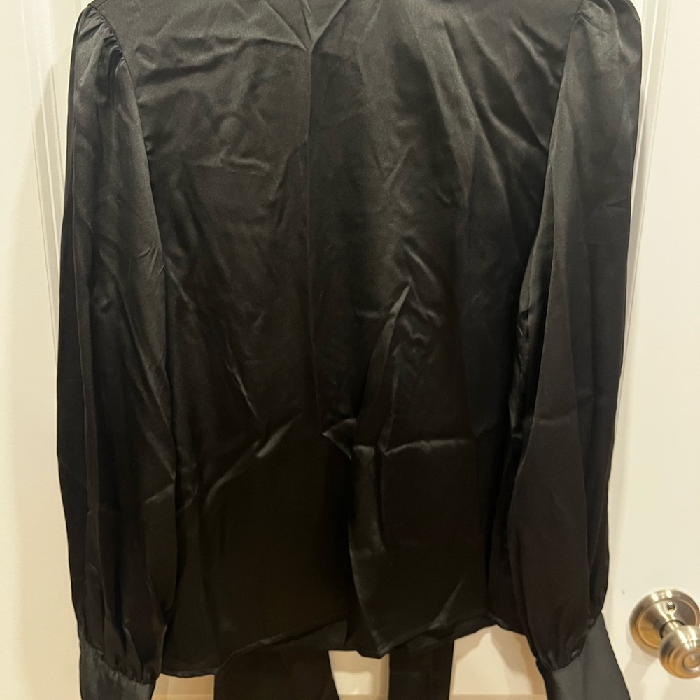 SHEIN Black Satin Blouse